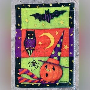 28x40 Pumpkin Bat Owl Moon Design ,House Garden Yard Flag Banner ,Holiday Decor